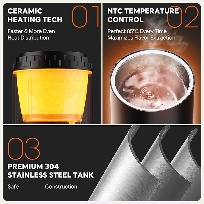 High Capacity Portable Coffees Maker 100ml Coffee Machine Adjustable Brewing Modes Small Travel Design for Drinks Travel Coffee Machine