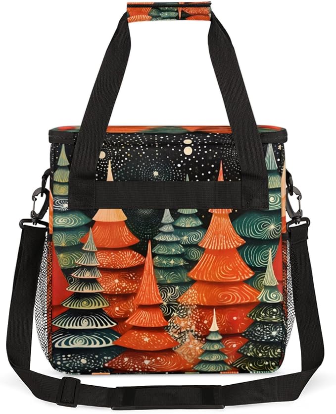 Xmas Tree Coffee Maker Carrying Bag Dreamy Tree Portable Travel Storage Tote Bag Compatible with K-Mini or K-Mini Plus Single Serve Coffee Brewer Carrying Case with Multiple Pockets &amp Shoulder S