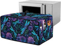 Dragonfly Floral Print Toaster Oven Cover for Kitchen Counter Decorative Washable Smart Microwave Oven Protector Dustproof Stain Resistant Bread Maker Cover Blue and Purple