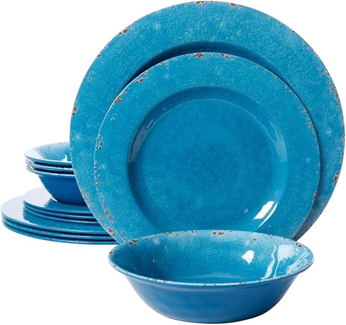 12-Piece Everyday Use Dinner Set Dishes Round Plates Tableware Sets Round Dinnerware Cream Dinner Set