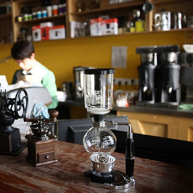 Siphon Glass PotPot Syphon Coffee MakerVacuum Coffee Maker GlassCoffee Machine Filter 2 CupsHigh Temperature Resistant GlassTea Siphon Pot
