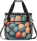 Boho Floral Coffee Maker Carrying Bag Easter Egg Travel Storage Bag Compatible with K-Mini or K-Mini Plus Single Serve Coffee Brewer Carrying Case with Multiple Pockets &amp Shoulder Strap
