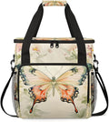 Retro Butterfly Coffee Maker Carrying Bag Cute Butterfly Travel Storage Bag Compatible with K-Mini or K-Mini Plus Single Serve Coffee Brewer Carrying Case with Multiple Pockets &amp Shoulder Strap
