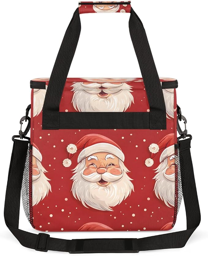 Cute Santa Claus Coffee Maker Carrying Bag Colorful Santa Claus Travel Storage Bag Compatible with K-Mini or K-Mini Plus Single Serve Coffee Brewer Carrying Case with Pockets &amp Shoulder Strap