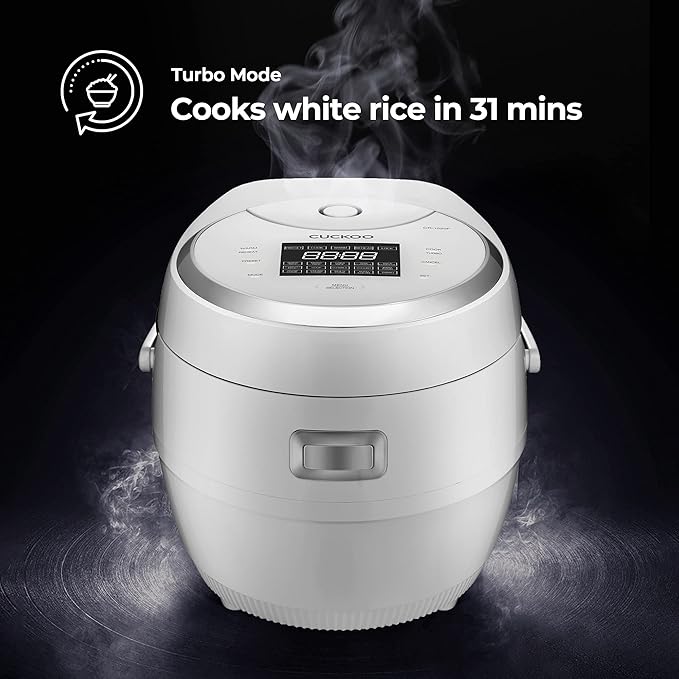 CUCKOO CR-1020F | 10-Cup (Uncooked) Micom Rice Cooker | 16 Menu Options: White Rice Brown Rice &amp More Nonstick Inner Pot Designed in Korea | White (Renewed)