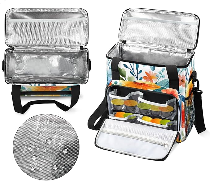 Opulent Flower Coffee Maker Carrying Bag Portable Travel Storage Tote Bag Compatible with K-Mini or K-Mini Plus Single Serve Coffee Brewer Carrying Case with Multiple Pockets &amp Shoulder Strap