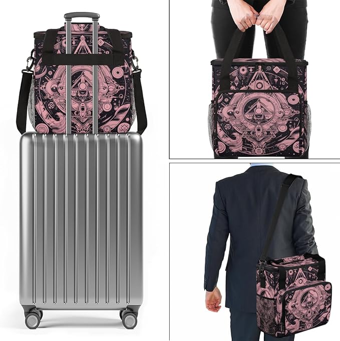 Magic Circle Coffee Maker Carrying Bag Sacred Geometry Travel Storage Bag Compatible with K-Mini or K-Mini Plus Single Serve Coffee Brewer Carrying Case with Multiple Pockets &amp Shoulder Strap
