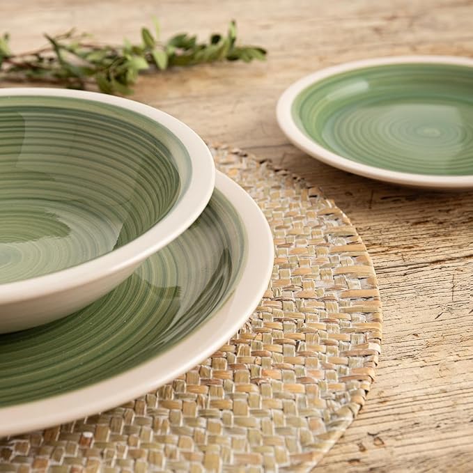 Quid Calypso Ceramic Dinnerware Set 18 Pieces - 6 People Green