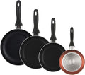 Well Home Set of 4 Pans Diameter 16 Diameter 20 Diameter 24 Diameter 28 cm Made of Pressed Aluminium in Metallic Bronze