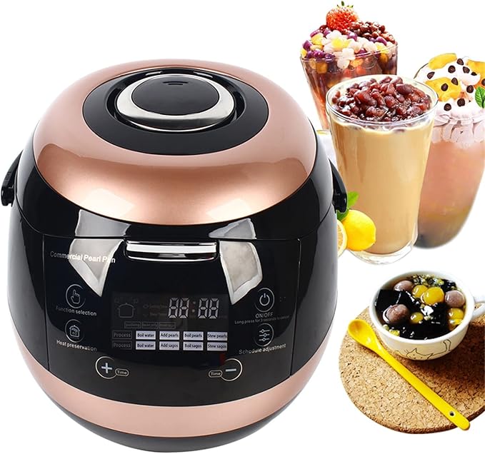 5L 860W Maker Pearl Cooking Machine Automatic Pearl Pot Commercial Cooker Suitable For Restaurants Milk Tea Stores Boil Sago|Boba Tea|Bubble Tea|Milk Tea