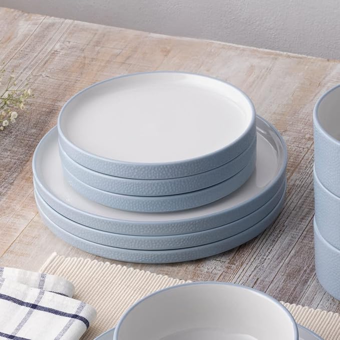 Noritake ColorTex Stone Aqua 12-Piece Dinnerware Set Service for 4