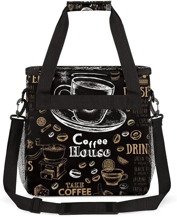 cfpolar Coffee Maker Storage Bag Waterproof Travel Carrying Storage Tote Bag Organizer Case Compatible with K-Mini or K-Mini Plus And Suitable for Other Accessories With Pockets for K-Cup Pods