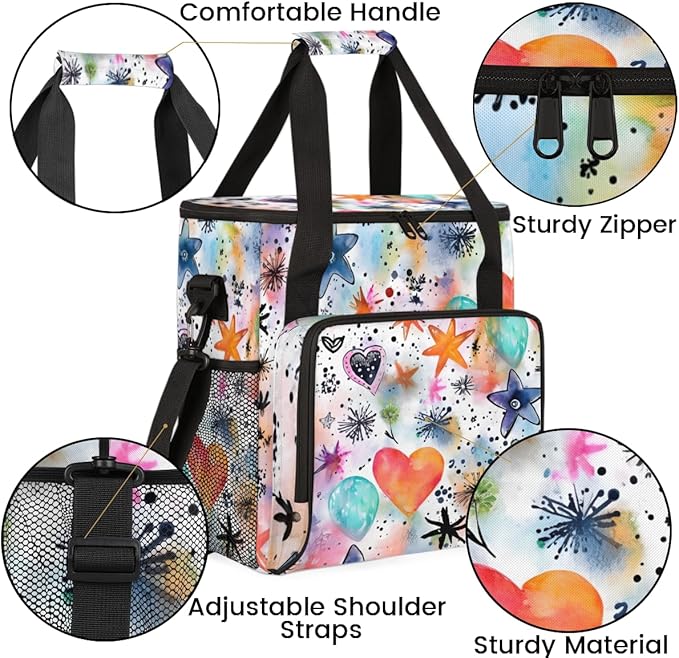 HEART Star Coffee Maker Carrying Bag Portable Travel Storage Tote Bag Compatible with K-Mini or K-Mini Plus Single Serve Coffee Brewer Carrying Case with Multiple Pockets &amp Shoulder Strap