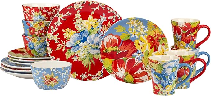 Certified International Blossom 16 Piece Dinnerware Set Serice for 4