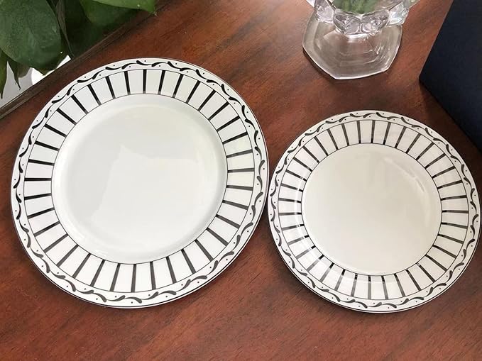 24-piece dinnerware sets dish set for 6 ceramic round plates white dinner plate set plates and cups set for housewarming party dishwasher safe lightweight daily use
