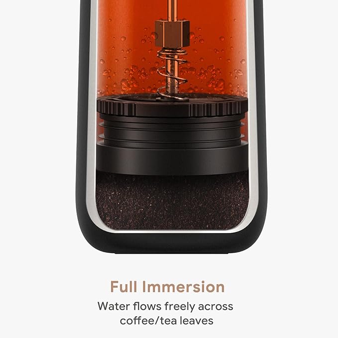 French Press Coffee Maker Stainless steel Portable Coffee Pot for Travel Camping and Everyday use Insulated 14.5 oz (Matte Meteorite Black)