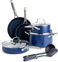 Blue Diamond 10 Piece Nonstick Cookware Set Diamond Ceramic Pots &amp Pans Dishwasher &amp Metal Utensil Safe Non Toxic PFAS-Free Kitchen Cooking Sauce &amp Saute Pans Oven &amp Broiler to 60