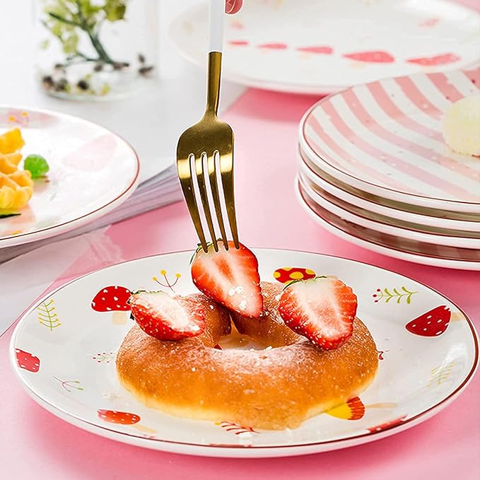 Dinnerware Sets - Luxury Gift Dishes Service Set Ceramic Dinner Plates Set- 4-Piece Western Steak Plates Household Vegetable Plates Fruit Plates Dinnerware Set Table Service