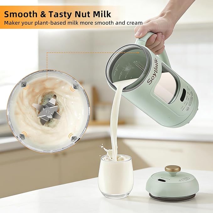 Nut Milk Maker &amp Multi-Function Blender - 1L Large Capacity Self-Cleaning for Almond Milk Soy Milk Smoothie Juice Baby Food Soup &amp More Quiet Design with Visual Window