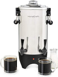 HomeCraft 45-Cup Coffee Urn and Hot Beverage Dispenser with Double Dripless Faucet Quick-Brewing Stainless Steel