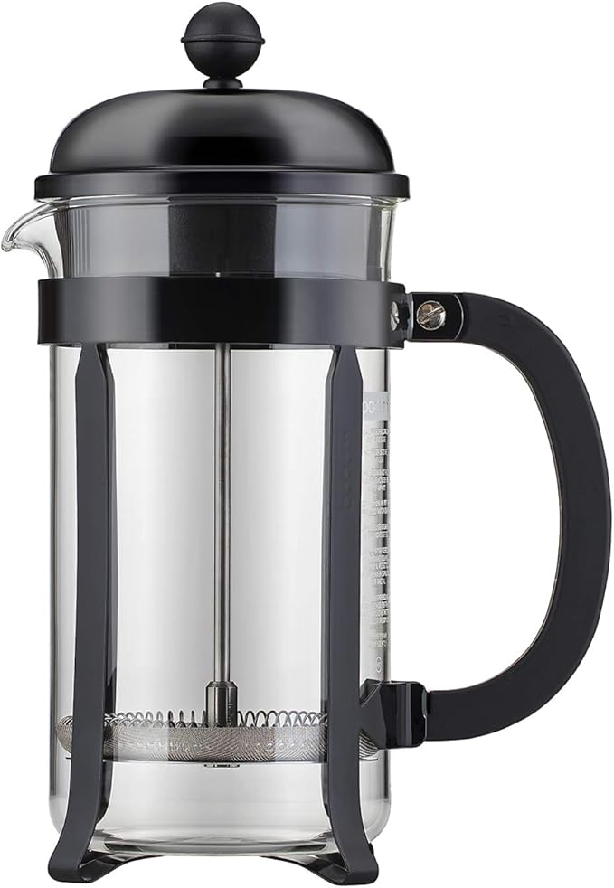 Bodum 34oz Chambord French Press Coffee Maker High-Heat Borosilicate Glass Stainless Steel Black – Made in Portugal
