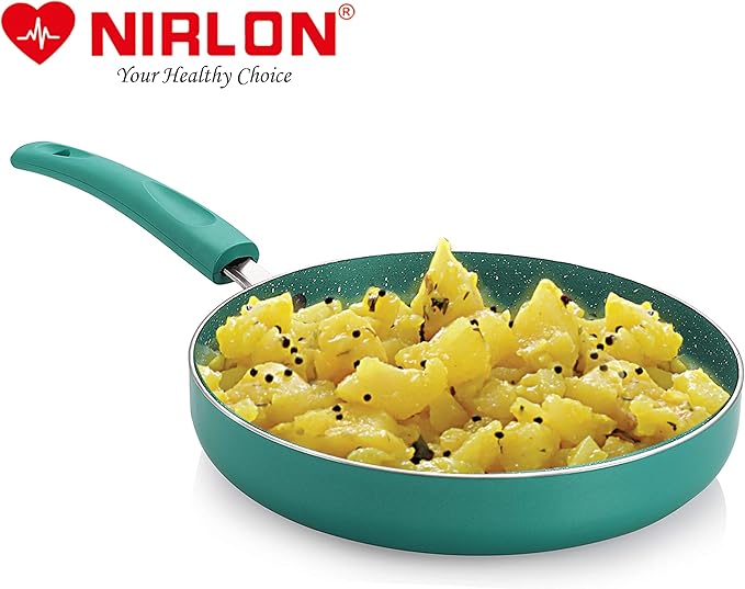 Nirlon Galaxy Induction and Gas Compatible Non Stick Aluminium 2 Piece Cookware Set [1 Flat Roti Tawa 26cm|1 Fry Pan 24cm - 1.5 Liter]