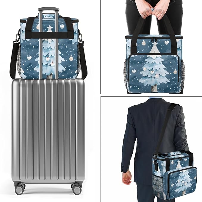 Magical Tree Christmas Coffee Maker Carrying Bag Travel Storage Bag Compatible with K-Mini or K-Mini Plus Single Serve Coffee Brewer Carrying Case with Multiple Pockets &amp Shoulder Strap