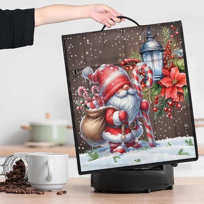 cfpolar Kitchen Aid Mixer Cover Compatible with 6-8 Quarts Christmas Holly Santa Claus Stand Mixer Cover Kitchen Aid Mixers Accessories Appliance Organizer Bag Dust Covers with Zipper Pocket