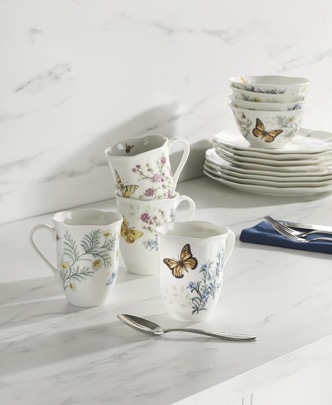 Lenox 897911 Butterfly Meadow Herbs Mugs Set Of 4