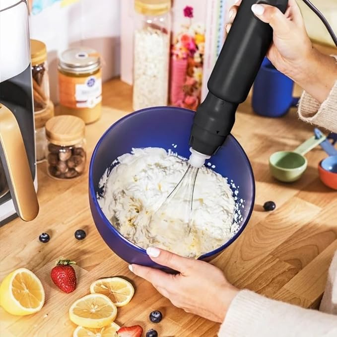 Cordless Hand Blender with 2-Cup Chopper Whisk &amp Large Measuring Cup Perfect for Cooking Smoothies Sauces Purees and Meal Prep (Black Sesame)