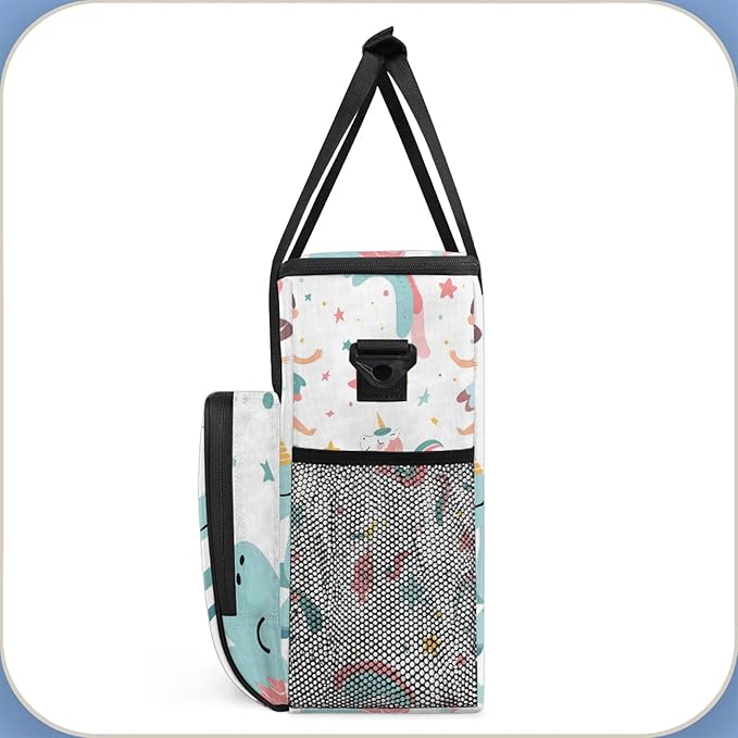 Cute Ballerina Unicorn Coffee Maker Carring Bag Large Insulated Storage Organizer Case Tote Bags with Shoulder Strap for Travel Work Picnic
