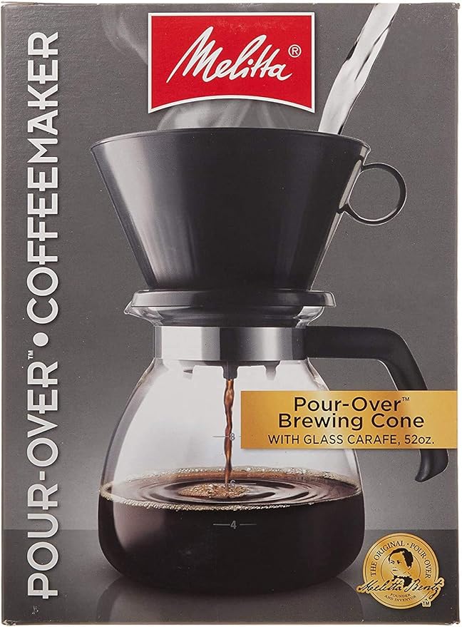 Melitta 52 oz. Pour-Over Coffee Brewer with Glass Carafe Black
