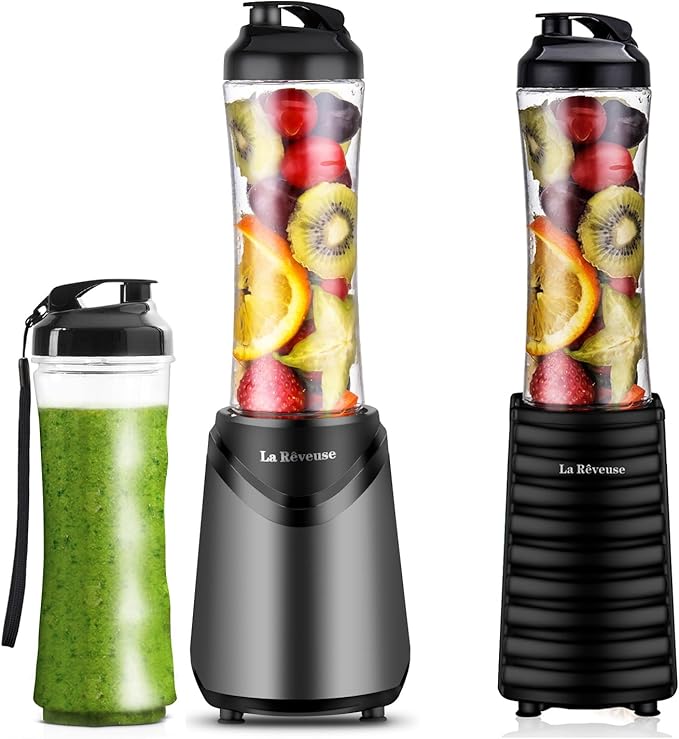 La Reveuse 300W Personal Size Blender (Grey) + La Reveuse 300W Personal Size Blender (Black)
