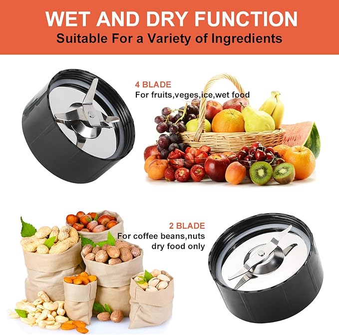 Uten 5-in-1 Smoothie Blender 42 oz/1.25L Multi-Functional Mixer Smoothie Maker Juicer Grinder with 304 Stainless Steel Blades BPA-Free Dishwasher Safe Includes 3 Blender Cups &amp 2 Travel Bot