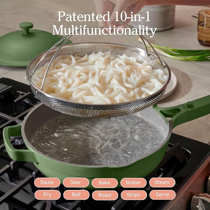 Our Place Always Pan Duo - Standard &amp Mini Always Pan 2.0 Bundle | Multi-Functional Cookware Set Replaces 20 Pieces | Sage