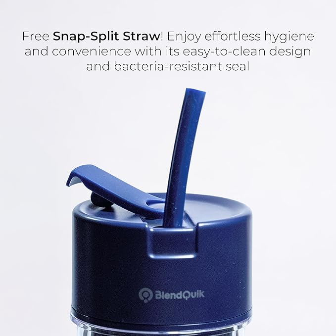 Personal Portable Blender For Shakes &amp Smoothies Leakproof &amp Stylish Portable Mason Jar Shaker Rechargeable Mini Blender with 10-Blade Blending System 14oz Dark Blue