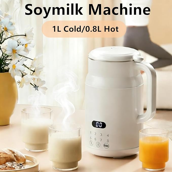 27oz 8-in-1 Nut Milk Maker Machine &amp Soy Milk Machine with No Soak 24H Delay Start Self-Clean Keep Warm Boil Water &amp Juice Functions 10 Blades for Home Kitchen