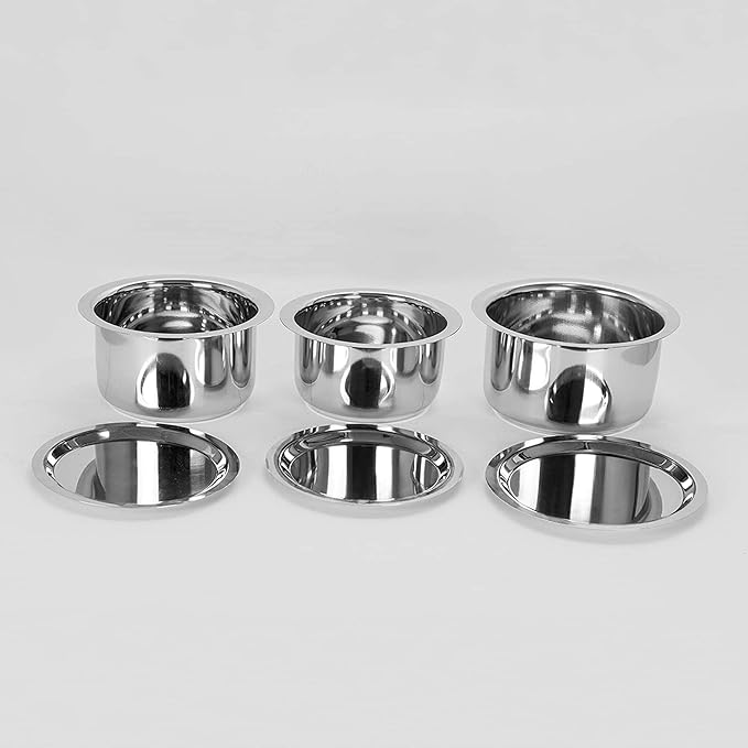 Stainless Steel Cookware Induction &amp Gas Stove Friendly Container Set I Tope I Cookware Set With Lids Size No.10 To No.12