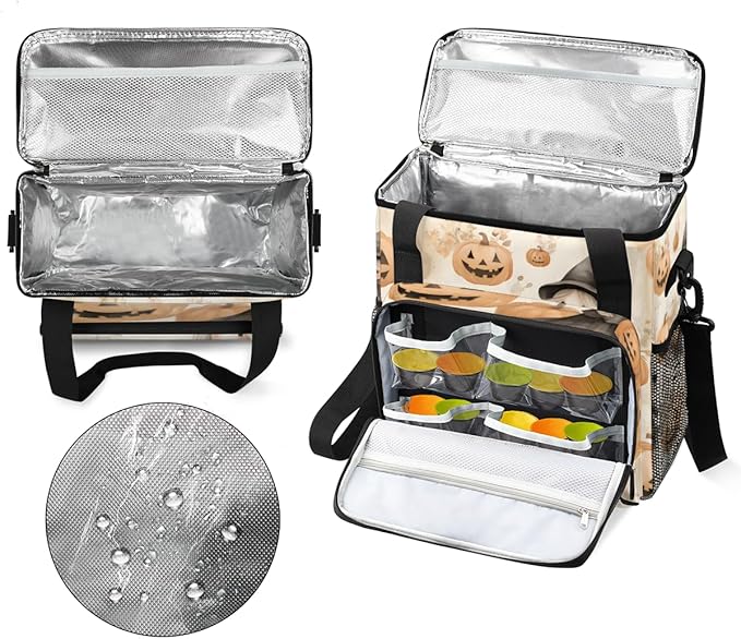 Pumpkin Halloween Witch Coffee Maker Carrying Bag Travel Storage Bag Compatible with K-Mini or K-Mini Plus Single Serve Coffee Brewer Carrying Case with Multiple Pockets &amp Shoulder Strap