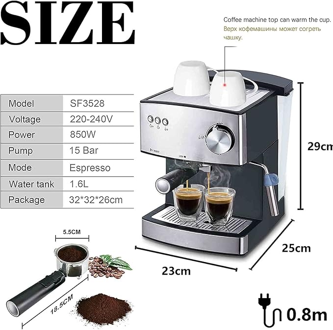 Coffee Machine Drip Coffee Machine Programmable Coffee Machine Small Semi-automatic Milk Froth Coffee Machine Suitable For Brewing Coffee 20240309