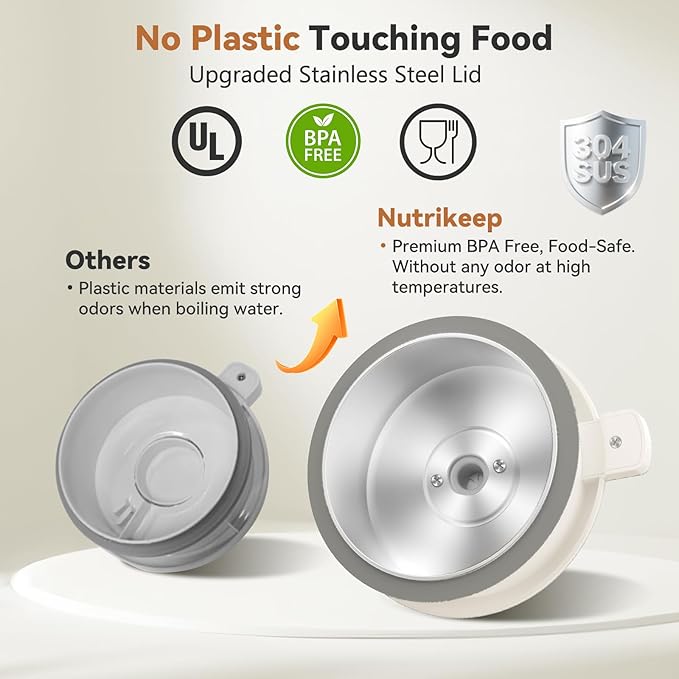 Upgraded 10-in-1 Nut Milk Maker Machine with Stainless Steel Lid 40oz Soy Milk Maker for Almond Oat Coconut Juice Plant Based Milk Maker Blender with 18H Delay/Keep Warm/Self Cleaning