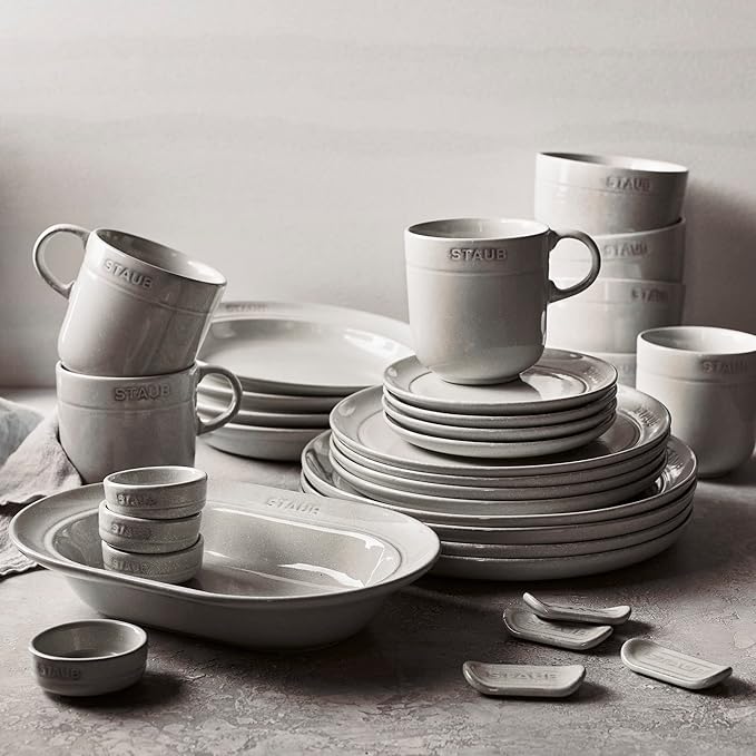 Staub Ceramic Dinnerware 4-pc 16 oz. Mug Set - White Truffle