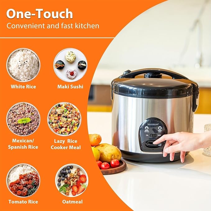 Rice Cookers 10-Cup Electric Rice Cooker Convenient Ceramic Nonstick Inner Pot Rice Maker