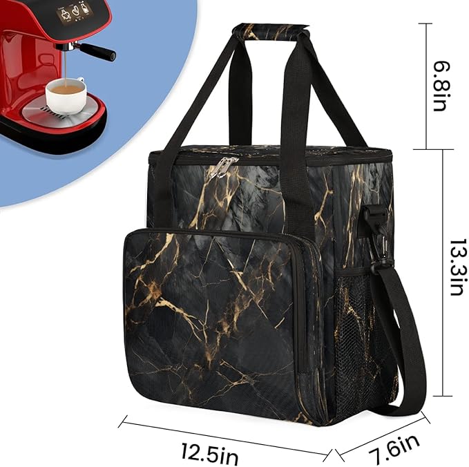 Marble Classic Patterns Coffee Maker Carrying Bag for Keurig K-Mini or K-Mini Plus Storage Portable Coffee Maker Travel Bag