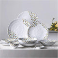 Dinnerware Sets Dish SetCeramics Dinner Sets22 Pieces Floral Pattern Porcelain | Relief Cereal Bowl and Steak Plate for Wedding Gift