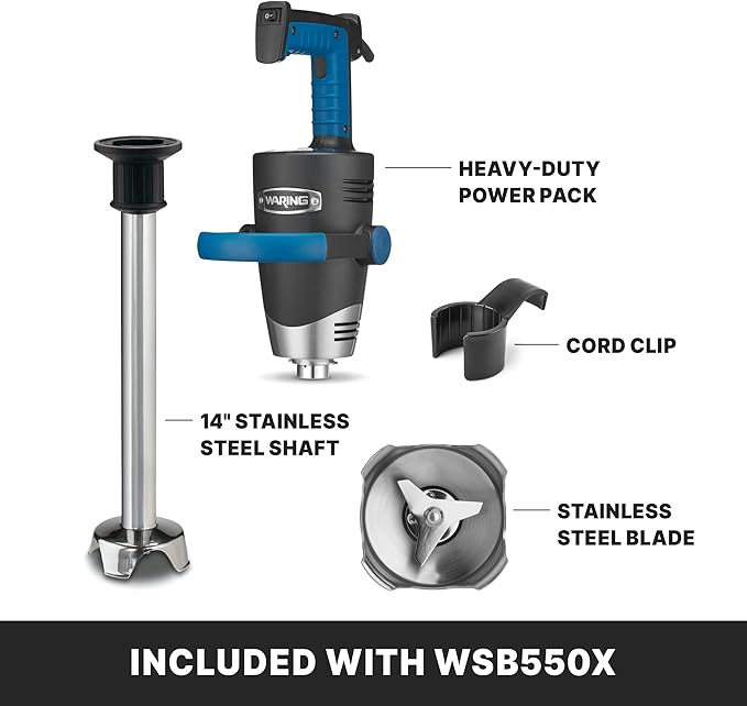 Waring EVOX 14 Big Stik Immersion Blender 1.5 HP Variable Speed 15-Gallon Capacity for Sauces Dressings Marinades &amp Soups WSB550X