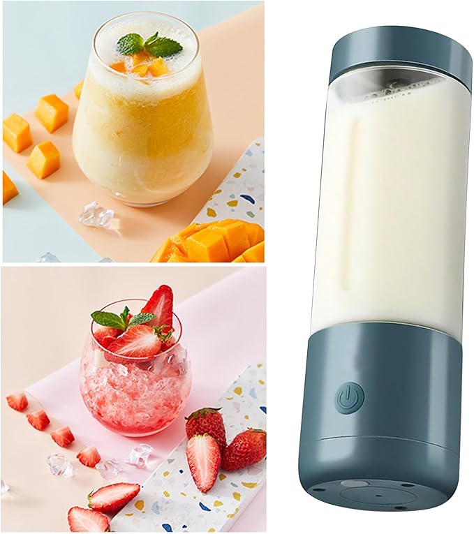 Zerodis Portable Blender High Speed Rotation Multifunctional USB Electric Juicer for Home Travel 400ml Juice Extractor with travel blender for fruits and vegetables (Four blades)