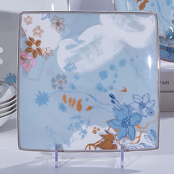 Ceramic Dinnerware Set Retro Style Beautiful Colourful Porcelain Combination Set for Household Dinner Wedding Hotel Christmas 60 Piece Set