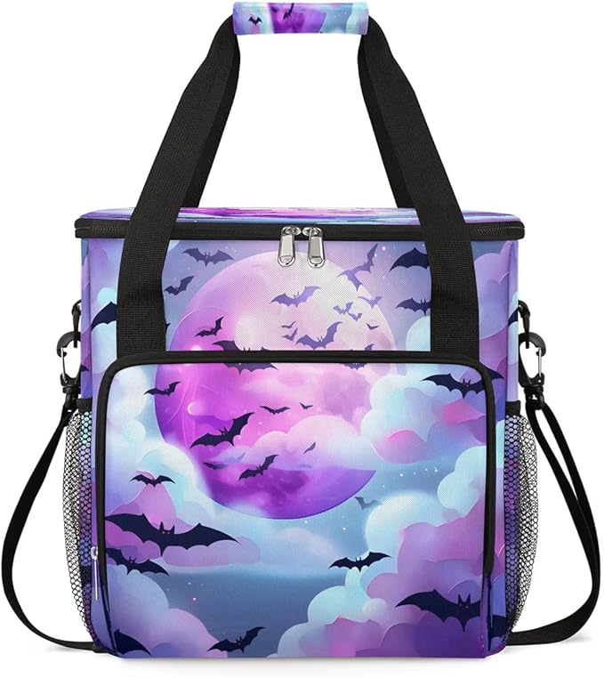 Halloween Moon Bats Coffee Maker Carrying Bag for Keurig K-Mini or K-Mini Plus Storage Portable Coffee Maker Travel Bag