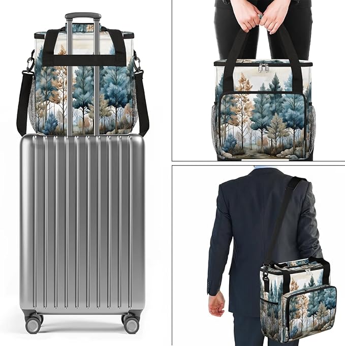 Rustic Tree Coffee Maker Carrying Bag Compatible with K-Mini or K-Mini Plus Portable Single Cup Coffee Maker Case with Pockets for K Cup Pods